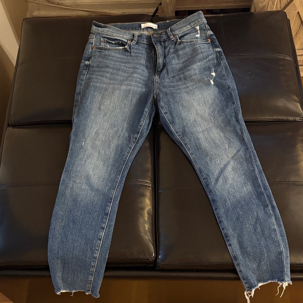 LOFT Distressed Blue Ankle Jeans